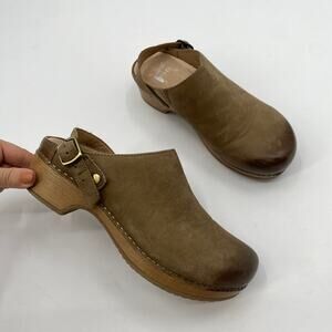 Dansko ankle strap mule clogs